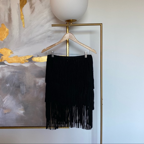 ⏱24 HR SALE⏱ LaMarque Suede Fringe Skirt - Picture 4 of 5